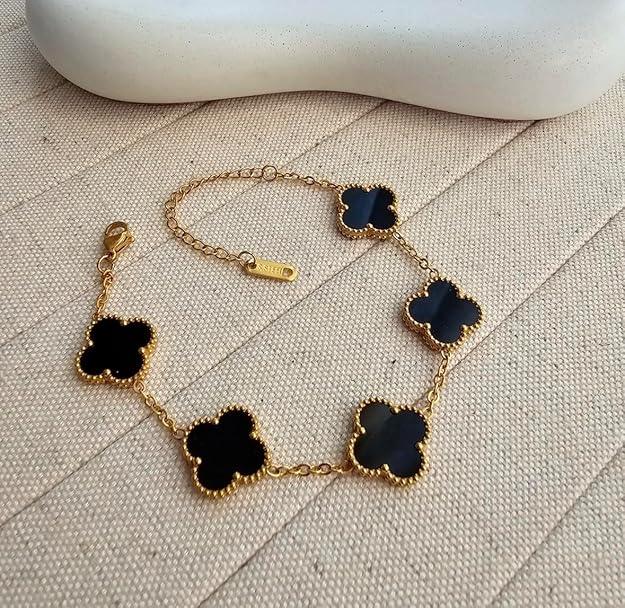 Gold Clover Charm Bracelet - Elegant Jewelry for Every Occasion