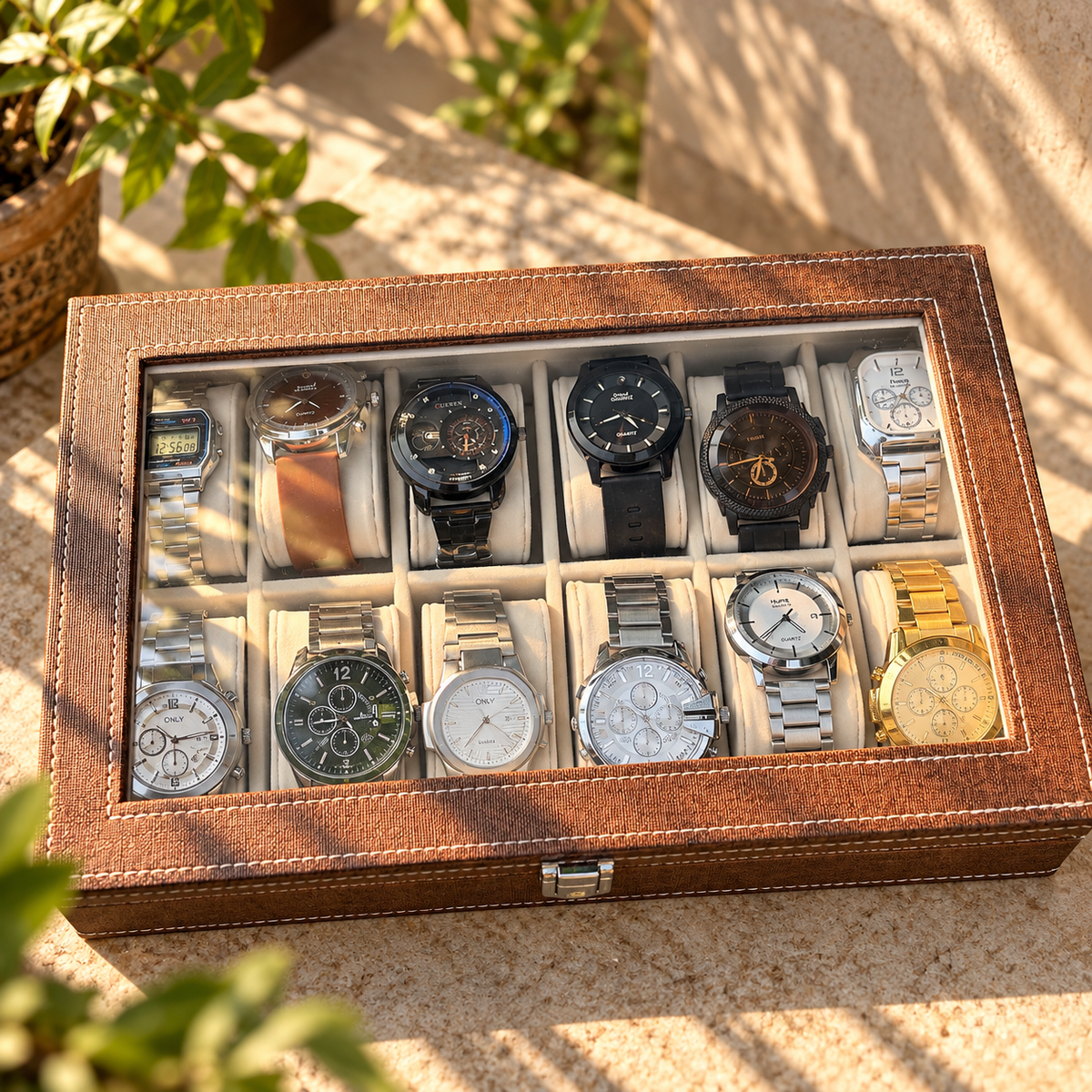 Premium 12 Men's Watches Set with Luxury Box