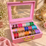 Premium  Bangle  Box With Name (180 Bangles + 33 Heavy Ghungroo Bangles + Light)