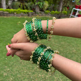 Heavy Kashmiri Ghungroo Bangles ( 24 Diamond Bangles + 6 Heavy Kashmiri Ghungroo )